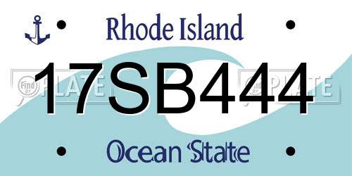 17SB444 Rhode Island License Plate