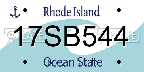 17SB544 Rhode Island License Plate