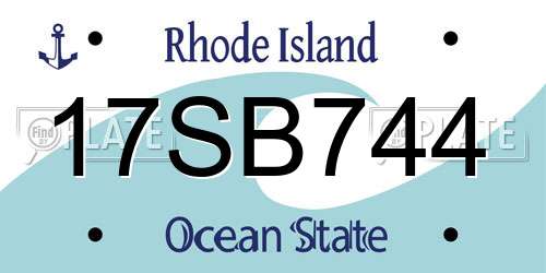 17SB744 Rhode Island License Plate
