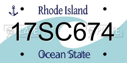 17SC674 Rhode Island License Plate