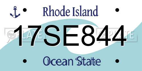 17SE844 Rhode Island License Plate