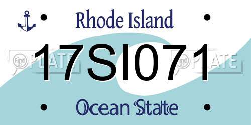 17SI071 Rhode Island License Plate
