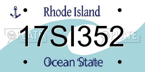 17SI352 Rhode Island License Plate