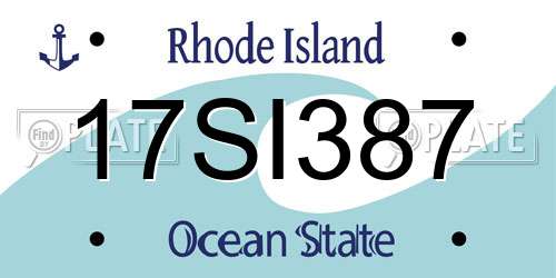 17SI387 Rhode Island License Plate