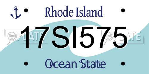 17SI575 Rhode Island License Plate