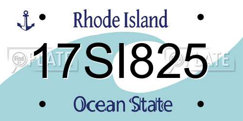 17SI825 Rhode Island License Plate