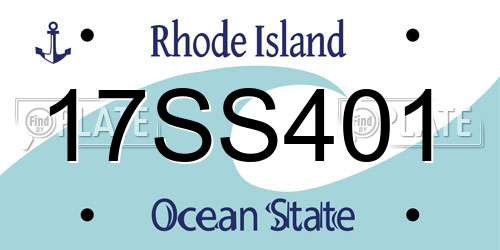 17SS401 Rhode Island License Plate