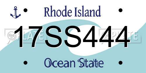 17SS444 Rhode Island License Plate