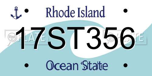 17ST356 Rhode Island License Plate