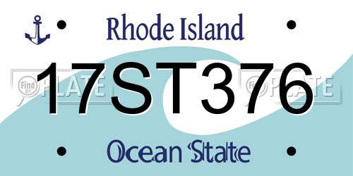 17ST376 Rhode Island License Plate