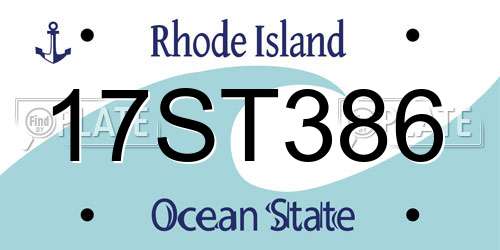 17ST386 Rhode Island License Plate