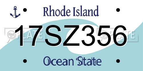 17SZ356 Rhode Island License Plate