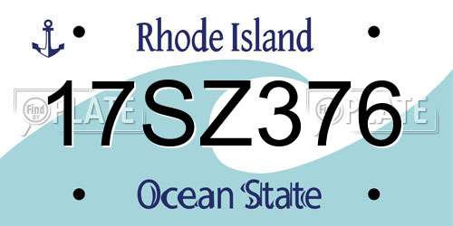 17SZ376 Rhode Island License Plate