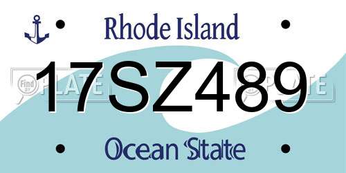 17SZ489 Rhode Island License Plate