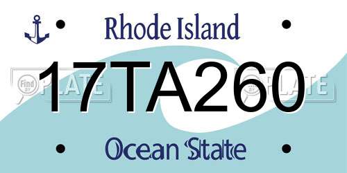 17TA260 Rhode Island License Plate