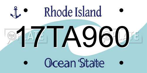 17TA960 Rhode Island License Plate