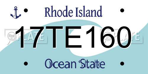 17TE160 Rhode Island License Plate