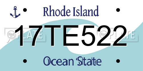 17TE522 Rhode Island License Plate