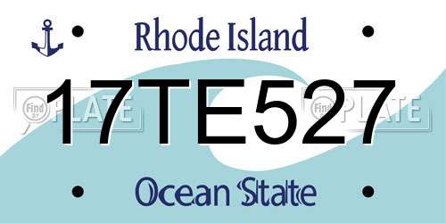 17TE527 Rhode Island License Plate