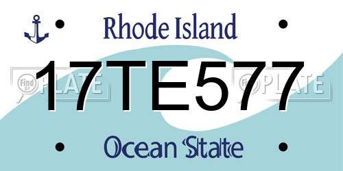 17TE577 Rhode Island License Plate