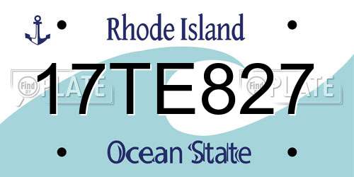 17TE827 Rhode Island License Plate