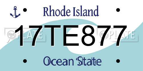 17TE877 Rhode Island License Plate