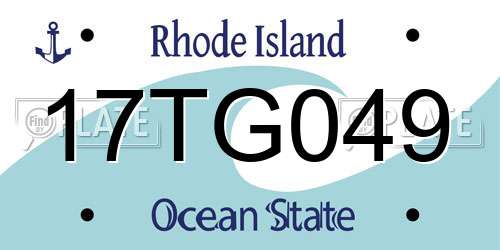 17TG049 Rhode Island License Plate
