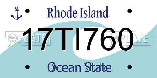 17TI760 Rhode Island License Plate