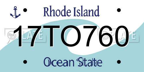 17TO760 Rhode Island License Plate