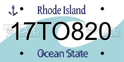 17TO820 Rhode Island License Plate