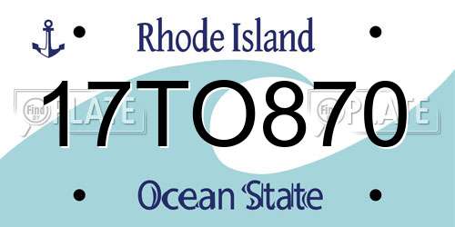 17TO870 Rhode Island License Plate