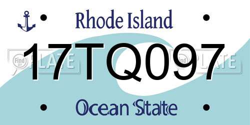 17TQ097 Rhode Island License Plate