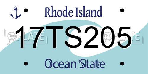 17TS205 Rhode Island License Plate