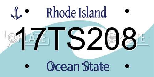 17TS208 Rhode Island License Plate