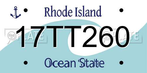 17TT260 Rhode Island License Plate