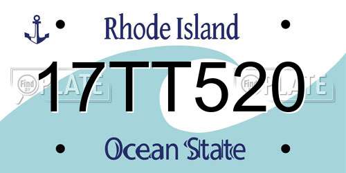 17TT520 Rhode Island License Plate