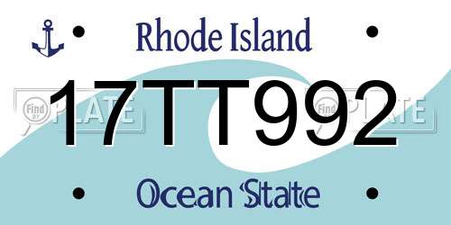 17TT992 Rhode Island License Plate