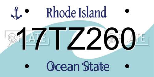 17TZ260 Rhode Island License Plate