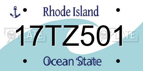 17TZ501 Rhode Island License Plate