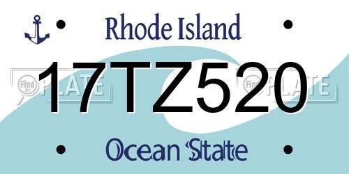 17TZ520 Rhode Island License Plate