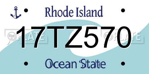 17TZ570 Rhode Island License Plate
