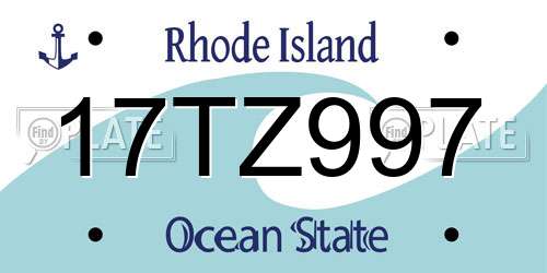17TZ997 Rhode Island License Plate