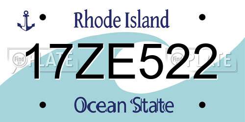 17ZE522 Rhode Island License Plate