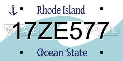 17ZE577 Rhode Island License Plate