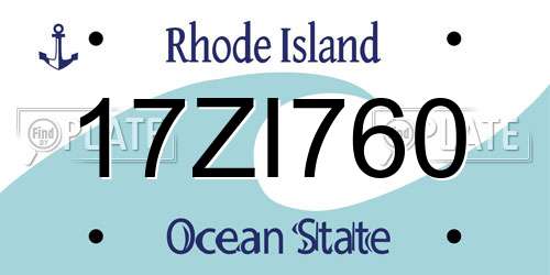 17ZI760 Rhode Island License Plate