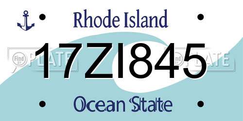 17ZI845 Rhode Island License Plate