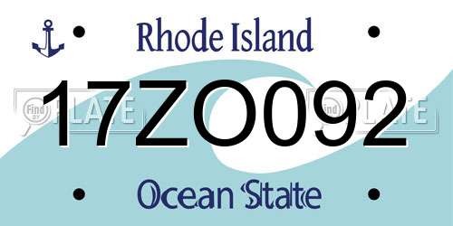 17ZO092 Rhode Island License Plate