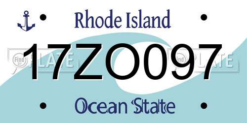 17ZO097 Rhode Island License Plate