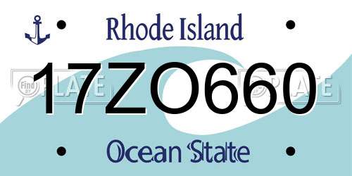 17ZO660 Rhode Island License Plate