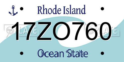 17ZO760 Rhode Island License Plate